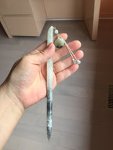 Load image into Gallery viewer, 18.5cm 100% Natural black white ink painting(水墨画) Xiu Jade (Serpentine) Hairpin AW63