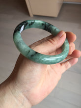 Load image into Gallery viewer, Shopify only! 59mm certified type A 100% Natural icy watery green/black Jadeite Jade bangle BM44-8566