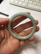 Load image into Gallery viewer, 51mm certified Type A 100% Natural light green sunny green white round cut Jadeite Jade bangle PH165