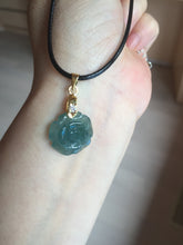 Load image into Gallery viewer, 100% Natural blue green gray Guatemala jadeite Jade flower pendant group AR113