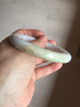 Load image into Gallery viewer, 56.7mm Certified 100% natural Type A white/purple/brown/yellow chubby round cut jadeite jade bangle BQ37-5803