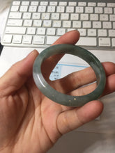 Load image into Gallery viewer, 50.5mm certified 100% natural Type A light oily dark green purple gray watermelon rind (瓜油青) jadeite jade bangle PC247-1382