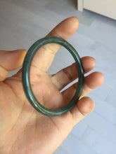Load image into Gallery viewer, 56.2mm Certified Type A 100% Natural dark green/gray/black Guatemala slim round cut Jadeite bangle PJ84-0653