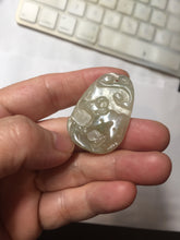 Load image into Gallery viewer, Type A 100% Natural Light Green-Gray (淡油冰) Jadeite Jade Ox Pendant | Strength, Prosperity & Steady Success Charm PC238