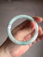 Load image into Gallery viewer, 55mm certified 100% natural type A white/sunny green round cut jadeite jade bangle AU37-(8269)