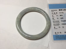 Load image into Gallery viewer, 56mm Certified Type A 100% Natural light green yellow round cut Jadeite Jade bangle BQ51-8175