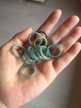 Load image into Gallery viewer, 15.9mm 5 1/4 100% natural type A icy watery green/blue icy watery Guatemala jadeite jade band ring group BL144