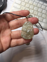 Load image into Gallery viewer, Type A 100% Natural Light Green-Gray (淡油冰) Jadeite Jade Ox Pendant | Strength, Prosperity & Steady Success Charm PC238