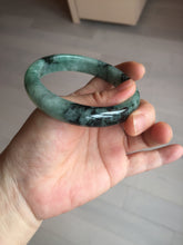 Load image into Gallery viewer, Shopify only! 59mm certified type A 100% Natural icy watery green/black Jadeite Jade bangle BM44-8566
