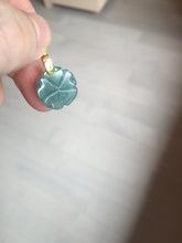 Load image into Gallery viewer, 100% Natural blue green gray Guatemala jadeite Jade flower pendant group AR113