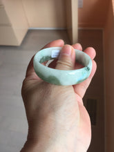 Load image into Gallery viewer, 51mm Certified type A 100% Natural green white half mountain half water (半山半水) thin Jadeite Jade bangle PB272-1040