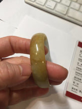 Load image into Gallery viewer, 52.4 mm Certified Type A 100% Natural yellow light green white Jadeite Jade bangle PH166-3808