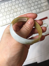 Load image into Gallery viewer, 52.4 mm Certified Type A 100% Natural yellow light green white Jadeite Jade bangle PH166-3808