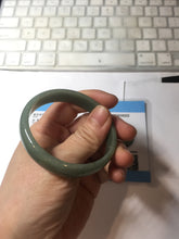 Load image into Gallery viewer, 53mm Certified 100% Natural Type A Dark Green Gray Black (老油青) Thin Jadeite Jade Bangle PC216-6222