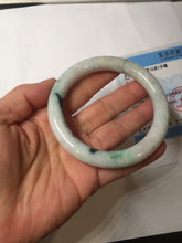 Load image into Gallery viewer, 57.5mm certified type A 100% Natural sunny green/purple round cut Jadeite jade bangle PH186-1264