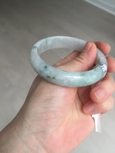 Load image into Gallery viewer, 55mm certified 100% natural icy watery light green with green floating flowers jadeite jade bangle AS88-7068