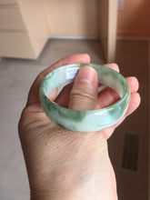 Load image into Gallery viewer, 51mm Certified type A 100% Natural green white half mountain half water (半山半水) thin Jadeite Jade bangle PB272-1040