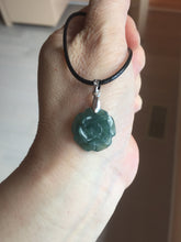 Load image into Gallery viewer, 100% Natural blue green gray Guatemala jadeite Jade flower pendant group AR113