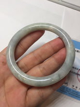 Load image into Gallery viewer, 56mm Certified Type A 100% Natural light green yellow round cut Jadeite Jade bangle BQ51-8175
