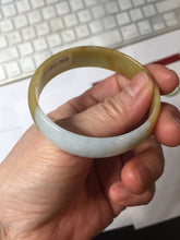 Load image into Gallery viewer, 52.4 mm Certified Type A 100% Natural yellow light green white Jadeite Jade bangle PH166-3808