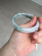 Load image into Gallery viewer, 55mm certified 100% natural icy watery light green with green floating flowers jadeite jade bangle AS88-7068