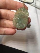 Load image into Gallery viewer, Type A 100% Natural Light Green-Gray (淡油冰) Jadeite Jade Dragon Pendant – Power, Success, Protection & Good Fortune PC239