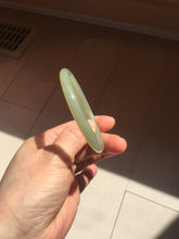 Load image into Gallery viewer, 53mm certified 100% Natural lake green gray slim round cut nephrite bangle HN142-6918