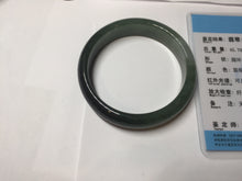Load image into Gallery viewer, 55.5mm Certified Type A 100% Natural oily dark green(老油青)/gray Jadeite bangle BG230-0389