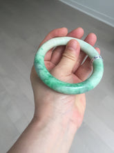 Load image into Gallery viewer, 56.5mm certified 100% natural sunny green yellow chubby jadeite jade bangle AS89-7058