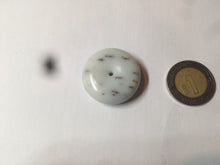 Load image into Gallery viewer, 100% Natural white beige with black/brown flying dandelions Osmanthus fragrant cheese cake nephrite Jade pendant/worry stone HT68