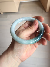 Load image into Gallery viewer, 57.8mm Certified Type A 100% Natural Dark Green Blue Gray Black Round Cut Jadeite Jade Bangle BS147-0754
