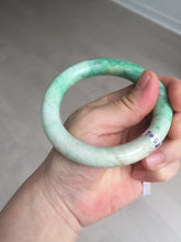 Load image into Gallery viewer, 56.5mm certified 100% natural sunny green yellow chubby jadeite jade bangle AS89-7058
