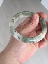Load image into Gallery viewer, 56.4mm Certificated dark green/black/white with floating seaweed jadeite jade bangle BP21-4072