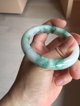 Load image into Gallery viewer, 53.7mm Certified 100% natural Type A sunny green purple jadeite jade bangle BQ35-4145