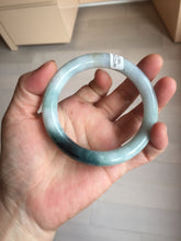 Load image into Gallery viewer, 57.8mm Certified Type A 100% Natural Dark Green Blue Gray Black Round Cut Jadeite Jade Bangle BS147-0754