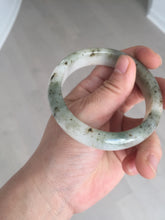 Load image into Gallery viewer, 56.4mm Certificated dark green/black/white with floating seaweed jadeite jade bangle BP21-4072