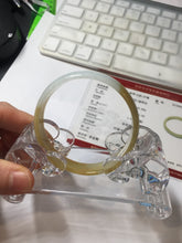 Load image into Gallery viewer, 52.4 mm Certified Type A 100% Natural yellow light green white Jadeite Jade bangle PH166-3808