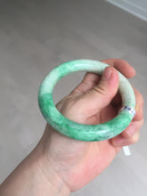 Load image into Gallery viewer, 56.5mm certified 100% natural sunny green yellow chubby jadeite jade bangle AS89-7058