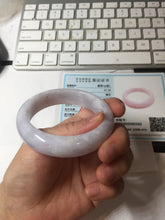 Load image into Gallery viewer, 54.6mm certified 100% Natural type A light purple white Jadeite Jade bangle PC248-0343