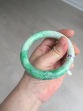 Load image into Gallery viewer, 56.5mm certified 100% natural sunny green yellow chubby jadeite jade bangle AS89-7058
