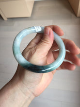 Load image into Gallery viewer, 57.8mm Certified Type A 100% Natural Dark Green Blue Gray Black Round Cut Jadeite Jade Bangle BS147-0754
