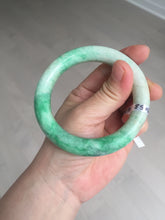 Load image into Gallery viewer, 56.5mm certified 100% natural sunny green yellow chubby jadeite jade bangle AS89-7058