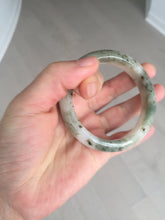Load image into Gallery viewer, 56.4mm Certificated dark green/black/white with floating seaweed jadeite jade bangle BP21-4072