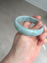 Load image into Gallery viewer, 55.8mm certified 100% natural light green blue jadeite jade bangle AS90-7056