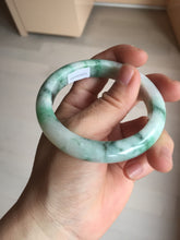 Load image into Gallery viewer, 53.7mm Certified 100% natural Type A sunny green purple jadeite jade bangle BQ35-4145