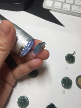 Load image into Gallery viewer, 100% Natural blue green gray Guatemala jadeite Jade flower pendant group AR113