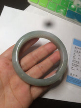 Load image into Gallery viewer, 57.3 mm Certified Type A 100% Natural green/gray Jadeite Jade bangle AZ69-0347