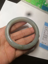 Load image into Gallery viewer, 57.3 mm Certified Type A 100% Natural green/gray Jadeite Jade bangle AZ69-0347