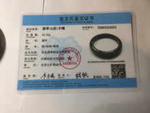 Load image into Gallery viewer, 52.7mm Certified Type A 100% Natural brown oily dark green(老油青) gray black Jadeite Jade bangle PC218-6231
