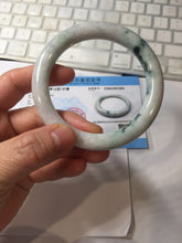 Load image into Gallery viewer, 57.5mm certified type A 100% Natural sunny green/purple round cut Jadeite jade bangle PH186-1264